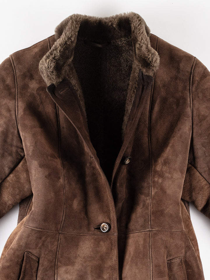 Vintage 70's Women Sheepskin Coat in BrownMN291