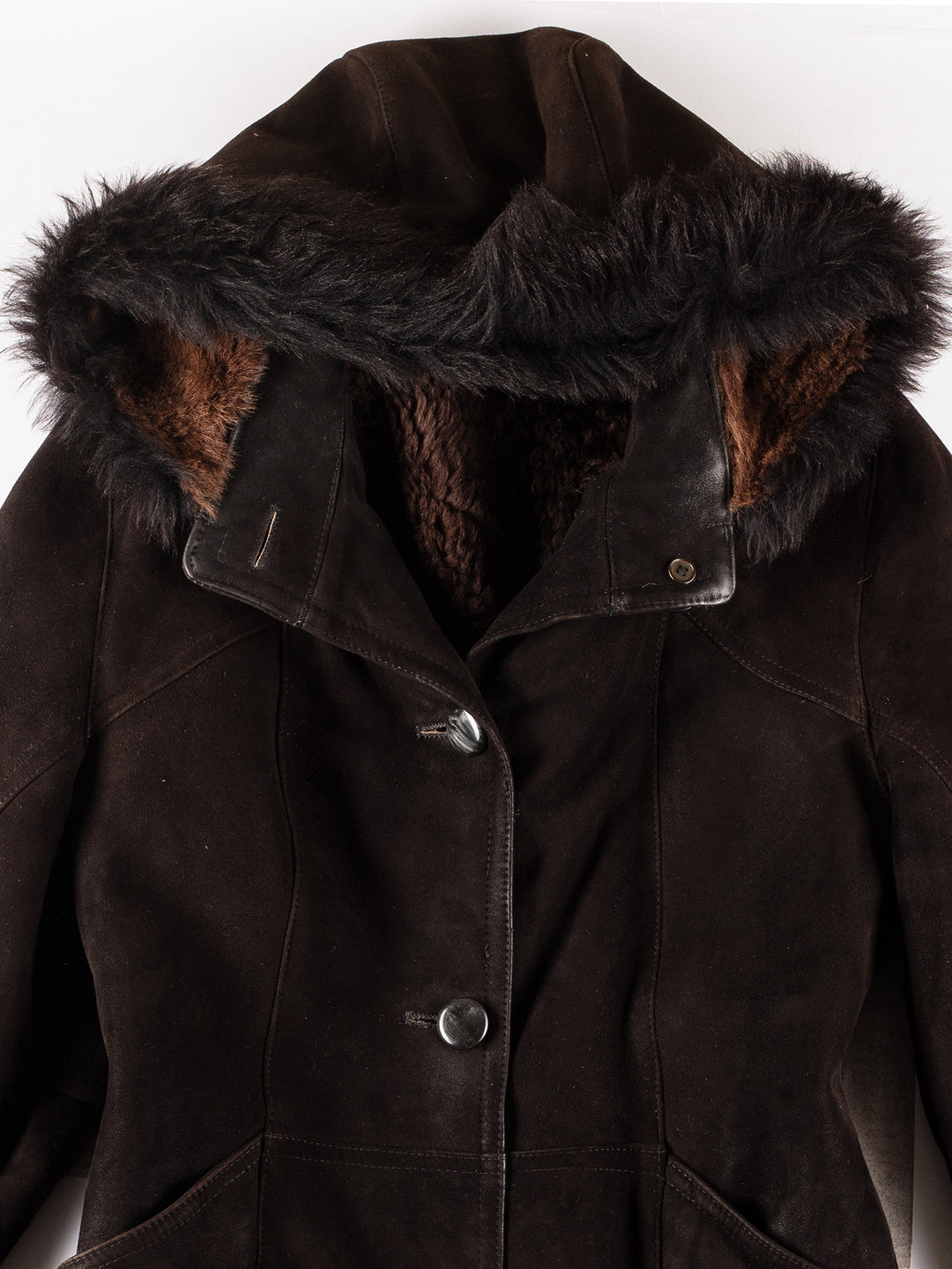 Vintage 70's Women Sheepskin Coat in BrownMN273
