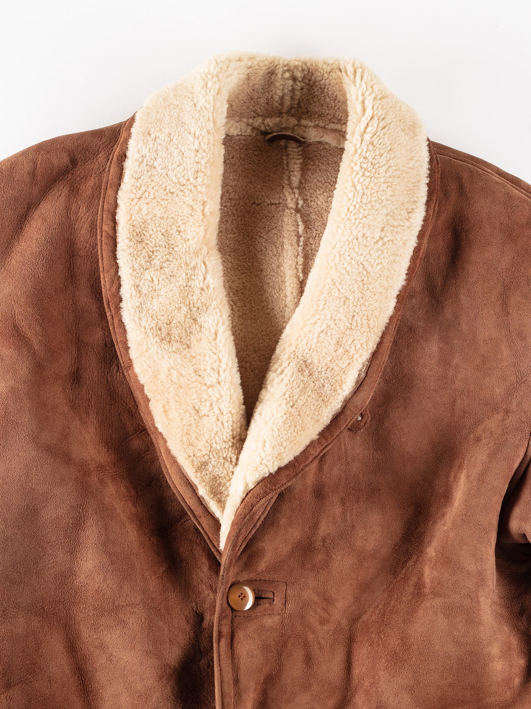 Vintage 80's Men Sheepskin Coat in BrownVN326