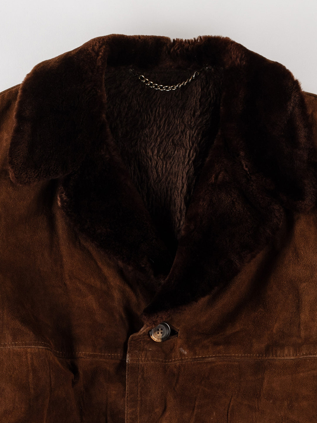 Vintage 70's Men Faux Sheepskin Coat in BrownVN542