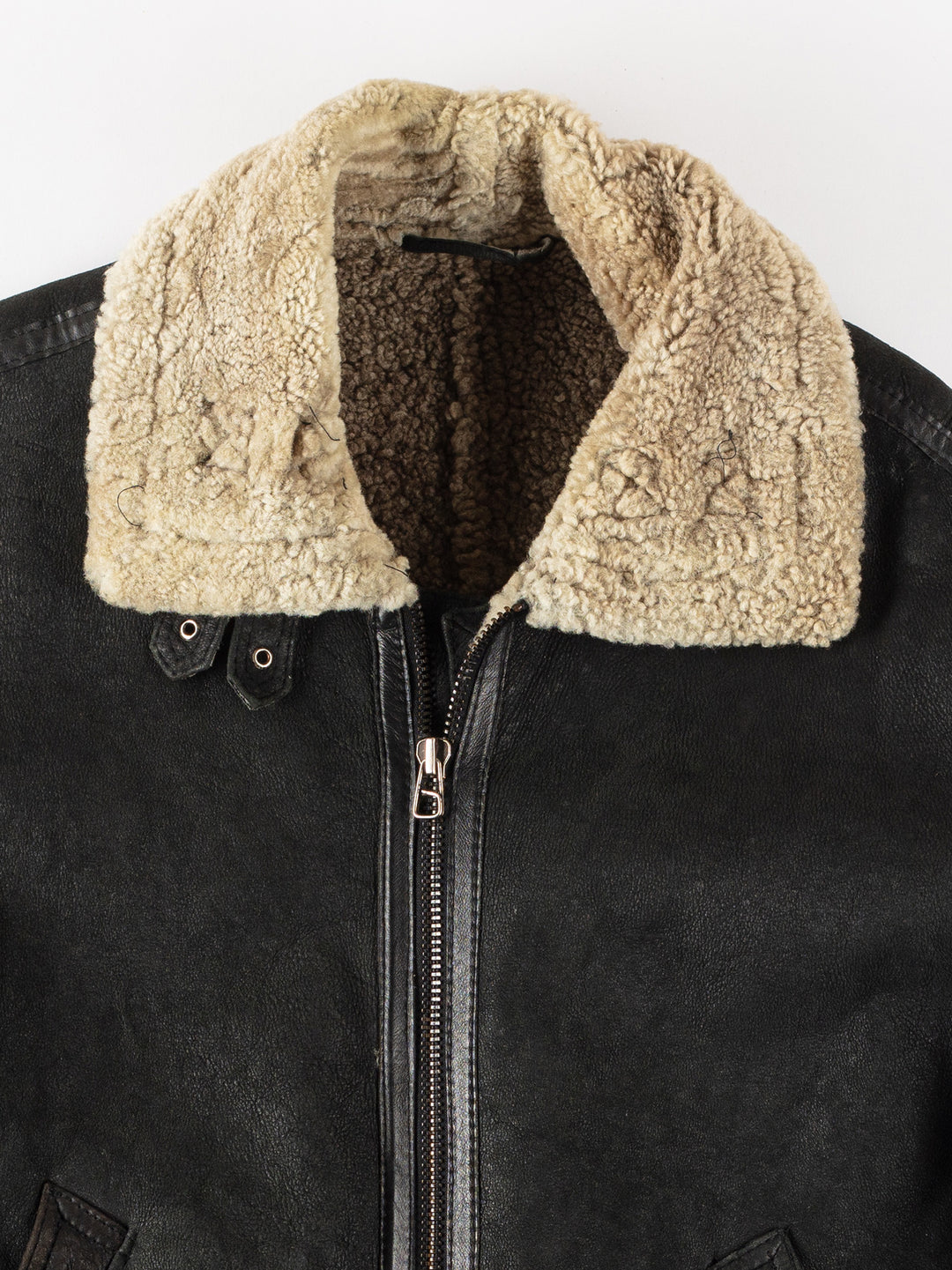Vintage 80's Men Sheepskin Jacket in BlackVN272