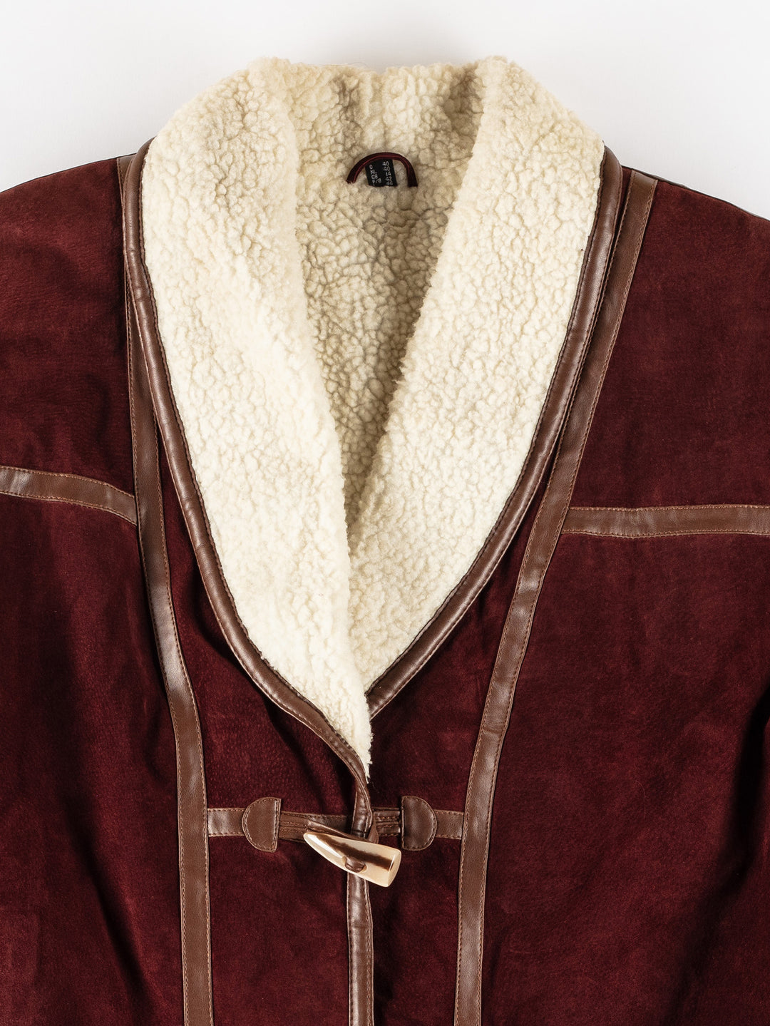 Vintage 80's Women Sheepskin Coat in RedMN659