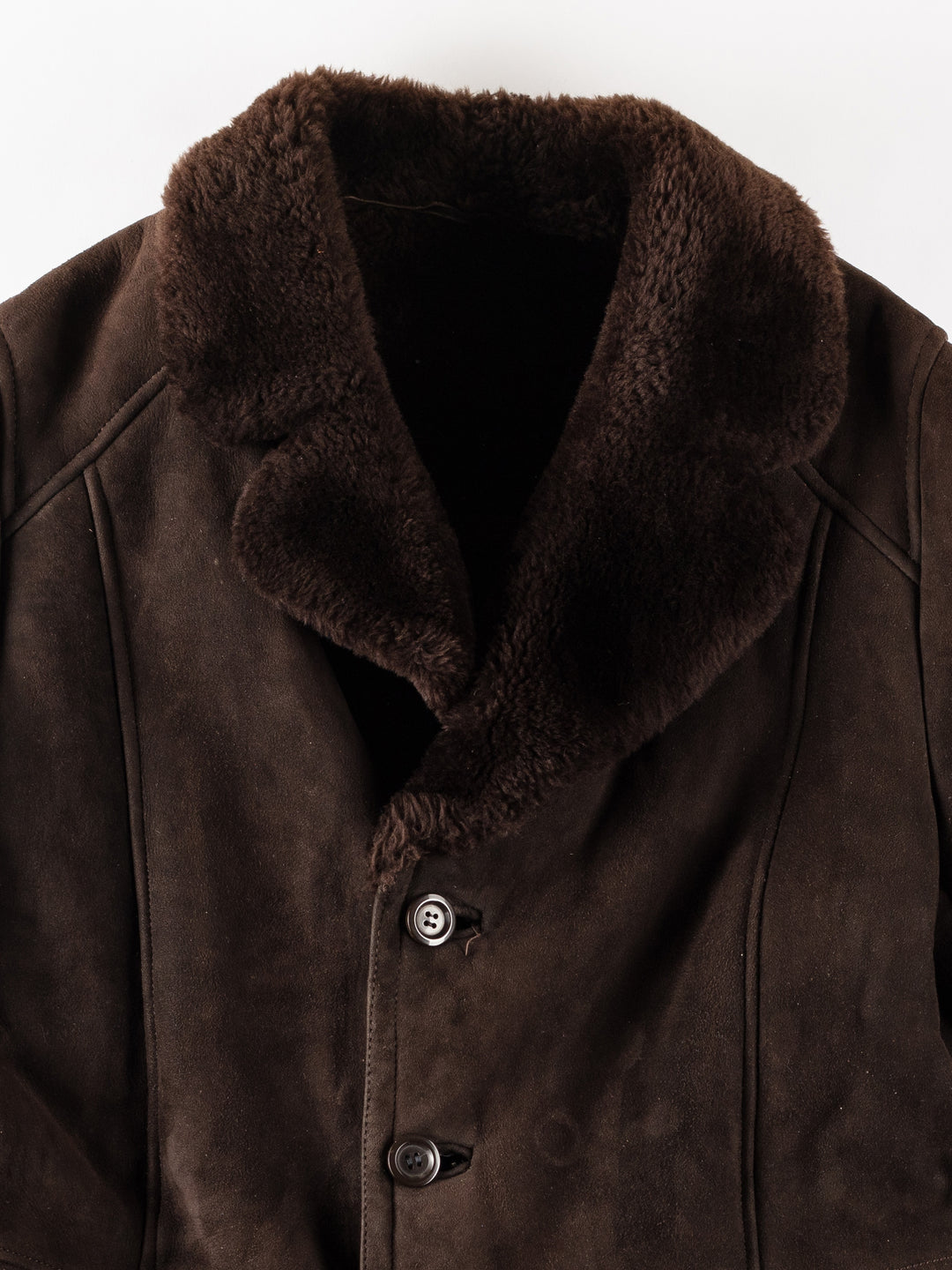 Vintage 70's Men Sheepskin Shearling Vest in BrownVN318