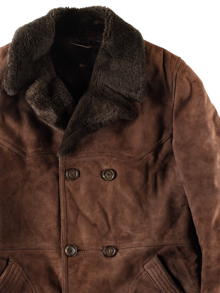 Vintage 70's Men Sheepskin Coat in Brown