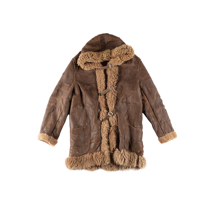 Vintage 70's Women Sheepskin Coat in BrownMN759