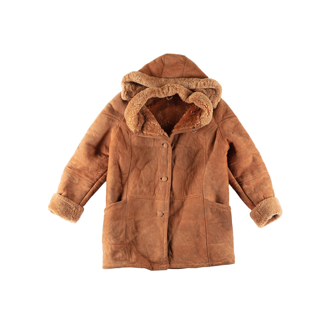 Vintage 70's Women Sheepskin Coat in BrownMN760