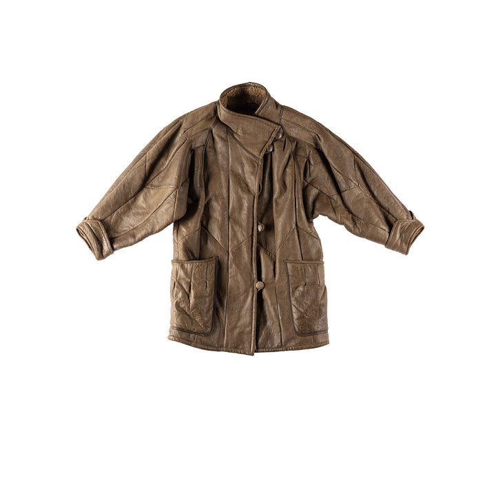 Vintage 80's Women Sheepskin Coat in BrownMN529