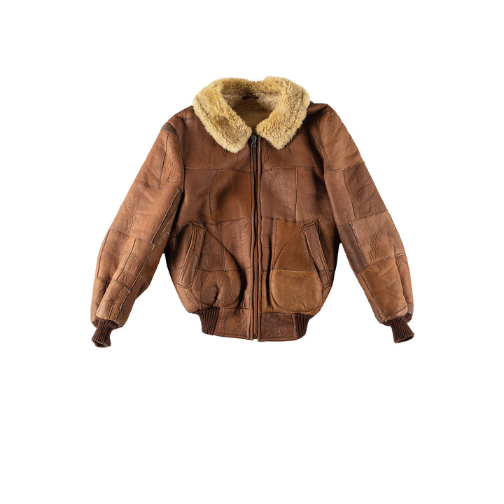 Vintage 80's Men Sheepskin Jacket in BrownVN408