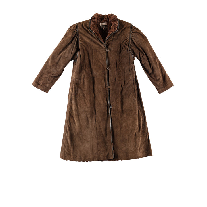 Vintage 90's Women Sheepskin Coat in BrownMN777