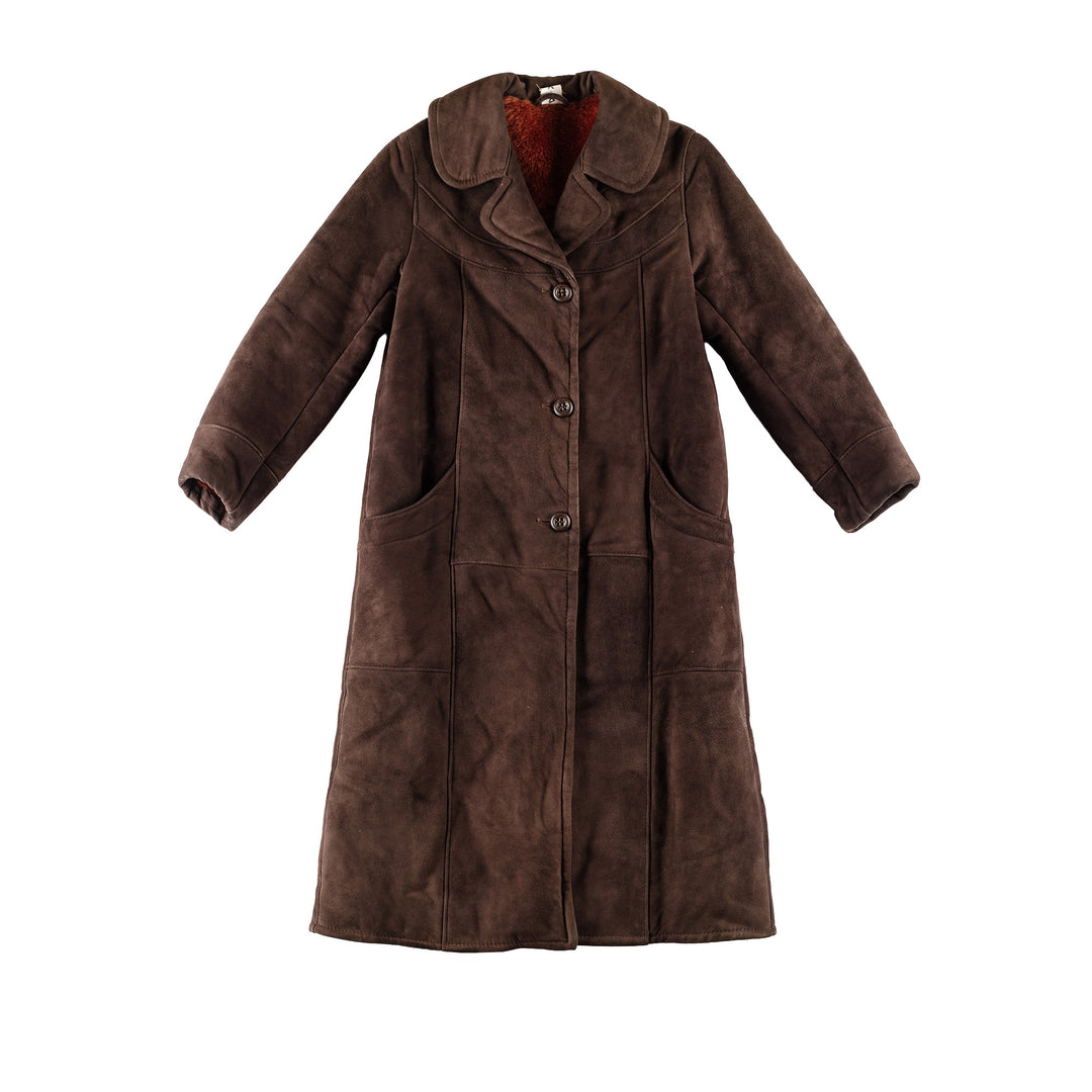 Vintage 70's Women Sheepskin Coat in BrownMN804