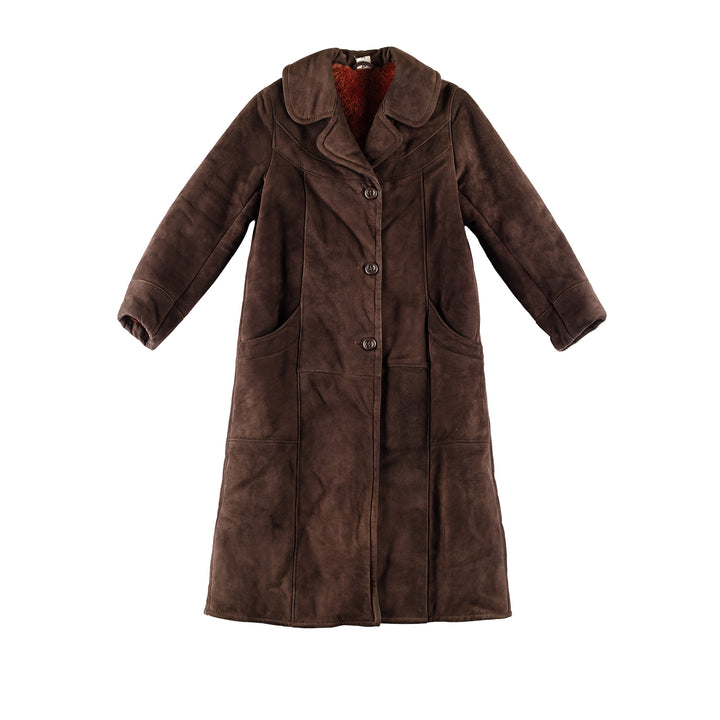 Vintage 70's Women Sheepskin Coat in BrownMN804