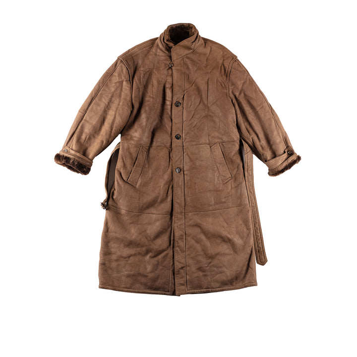 Vintage 80's Men Sheepskin Coat in BrownVN680