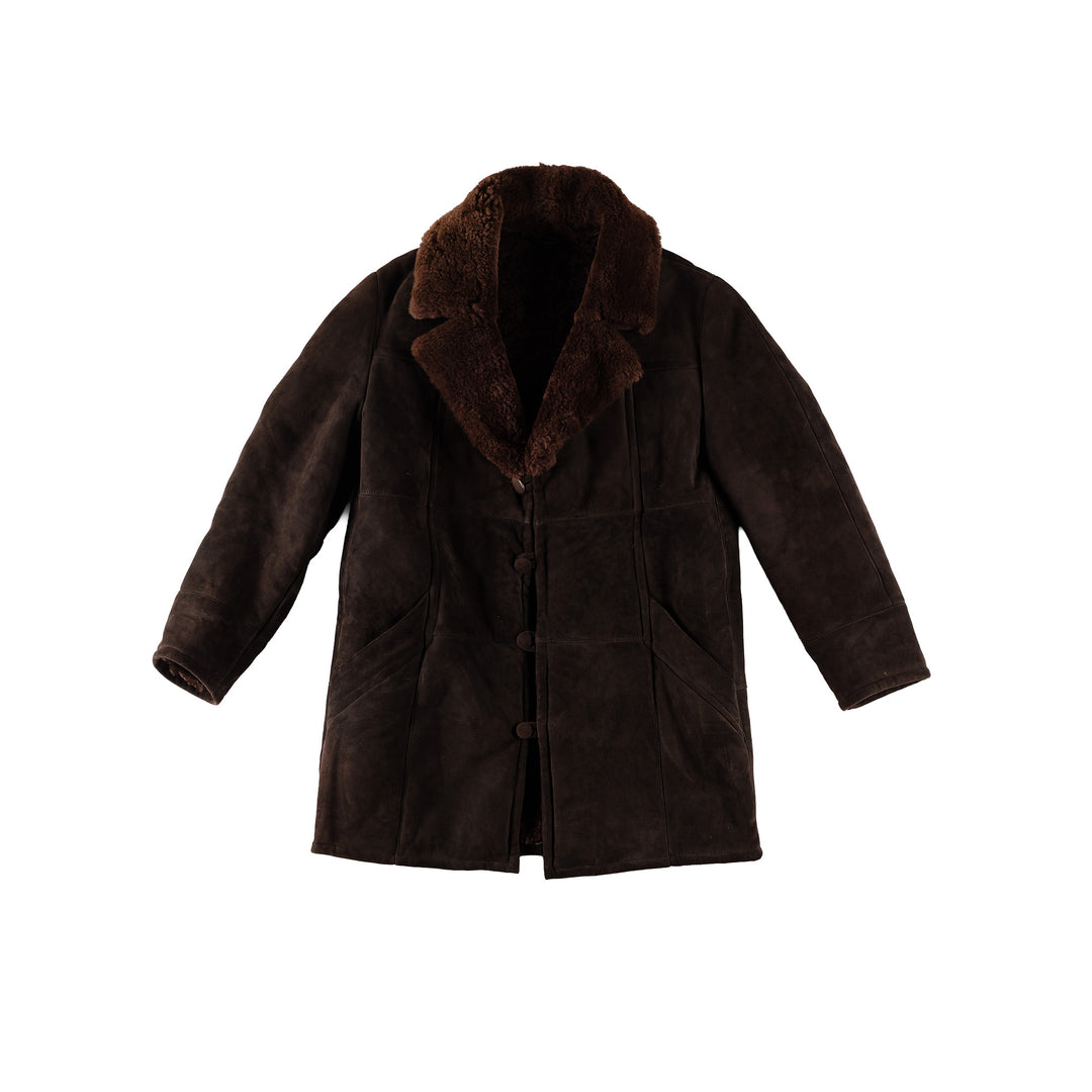 Vintage 70's Men Sheepskin Coat in BrownVN549