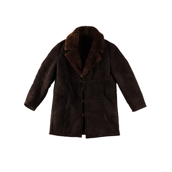 Vintage 70's Men Sheepskin Coat in BrownVN549