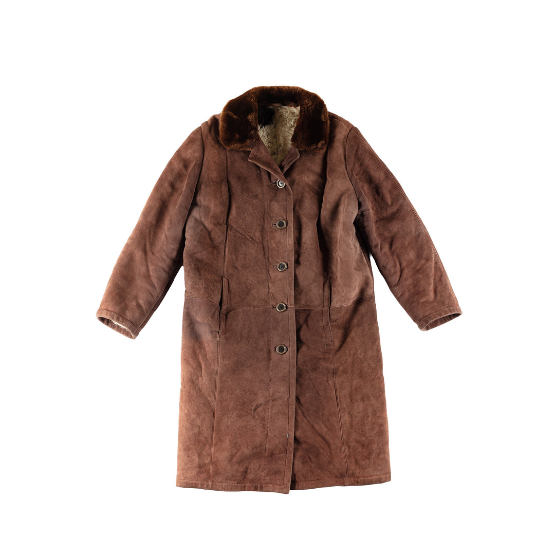 Vintage 70's Women Sheepskin Coat in BrownMN763