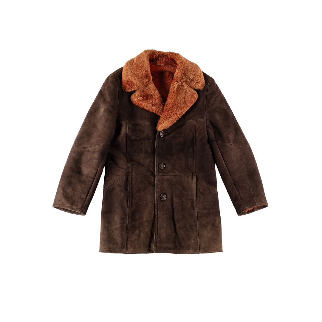 Vintage 70's Men Sheepskin Coat in BrownVN685