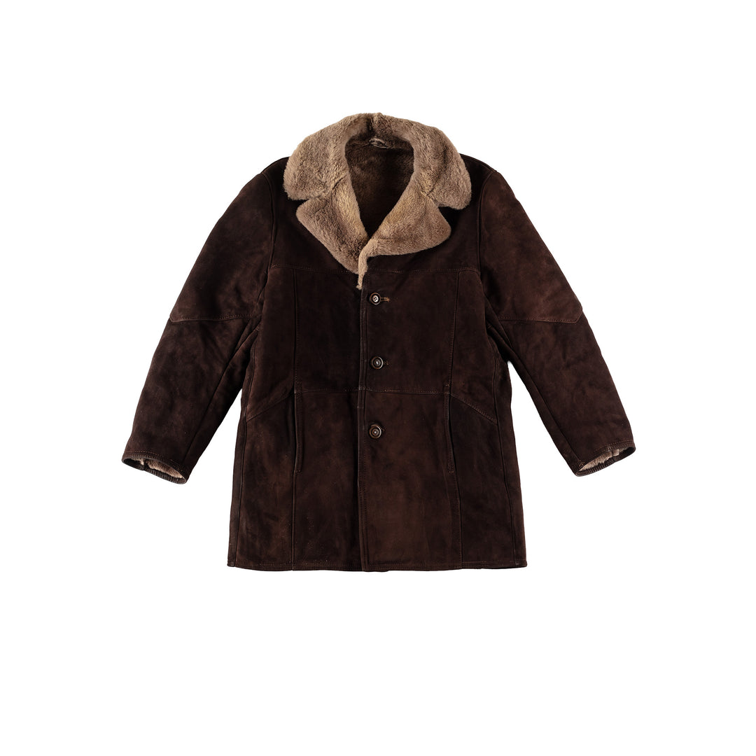 Vintage 70's Men Sheepskin Coat in BrownVN607