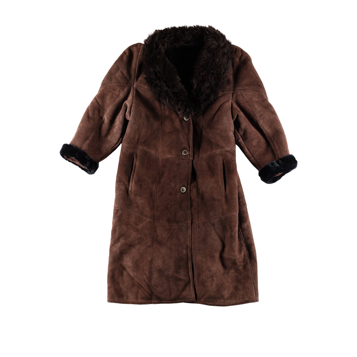 Vintage 70's Women Sheepskin Coat in BrownMN499