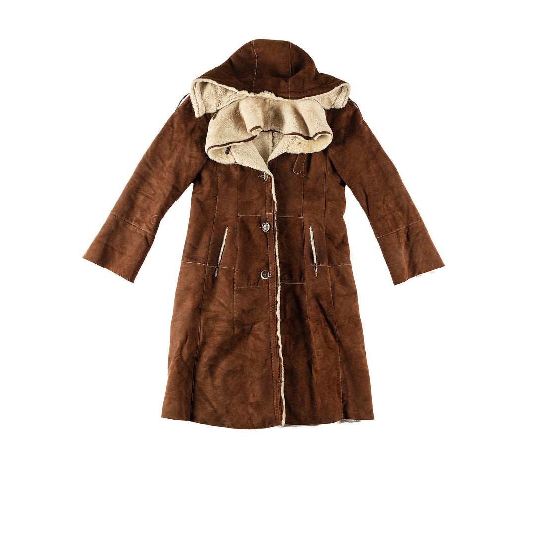 Vintage 70's Women Sheepskin Coat in BrownMN610