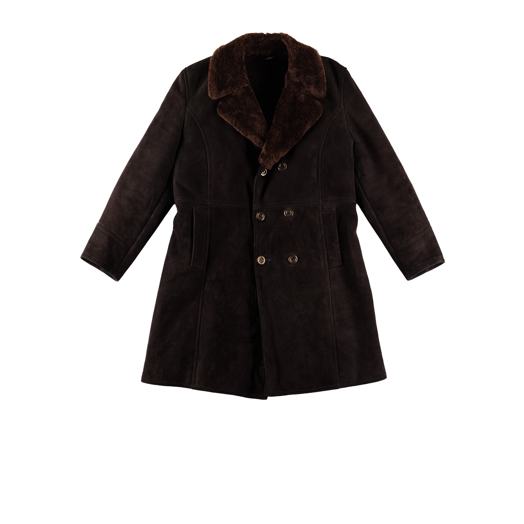 Vintage 70's Men Sheepskin Coat in BrownVN633