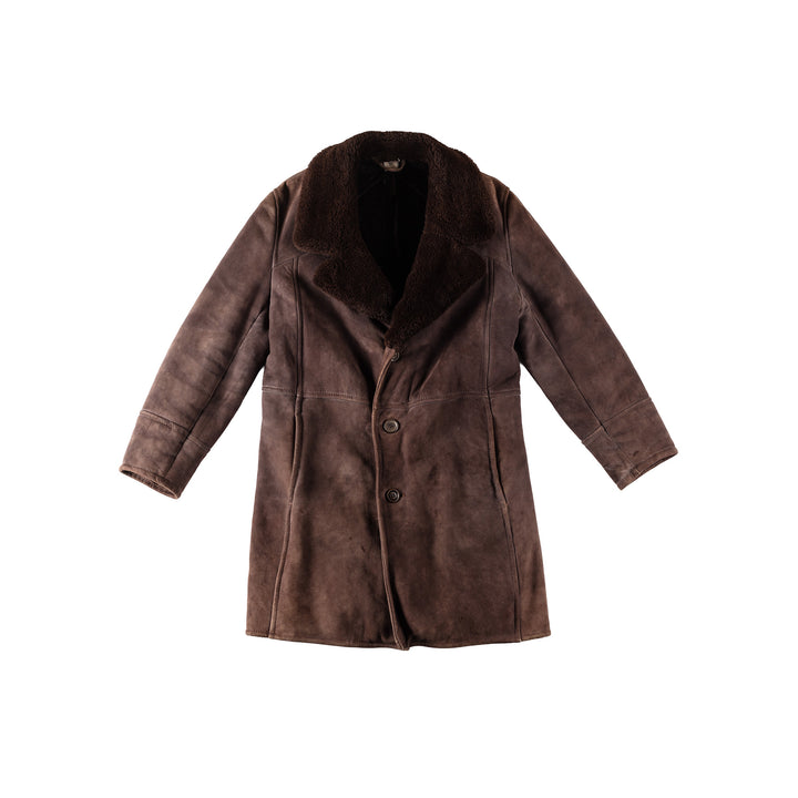 Vintage 70's Men Sheepskin Coat in BrownVN340