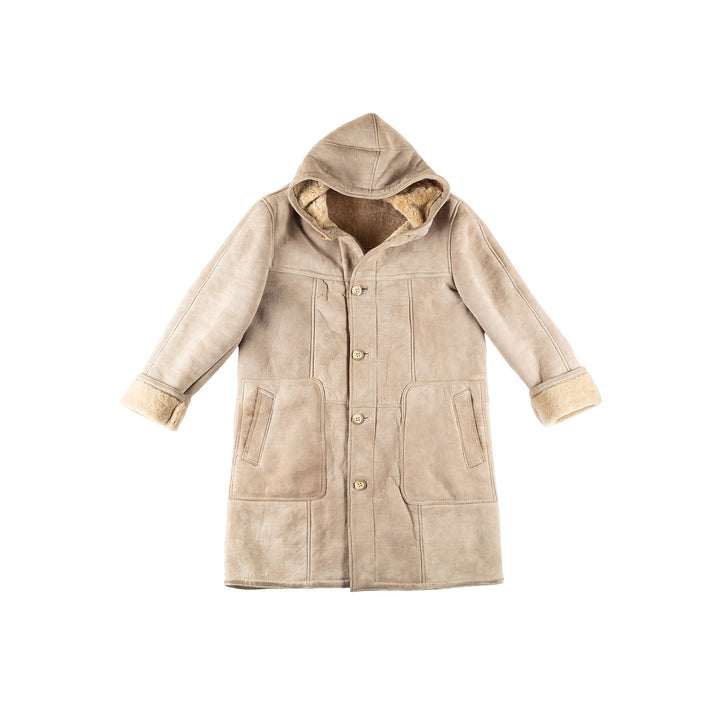 Vintage 80's Men Sheepskin Coat in BeigeVN674