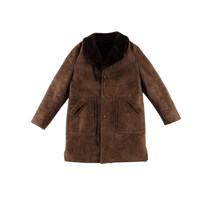 Vintage 70's Men Sheepskin Coat in BrownVN747