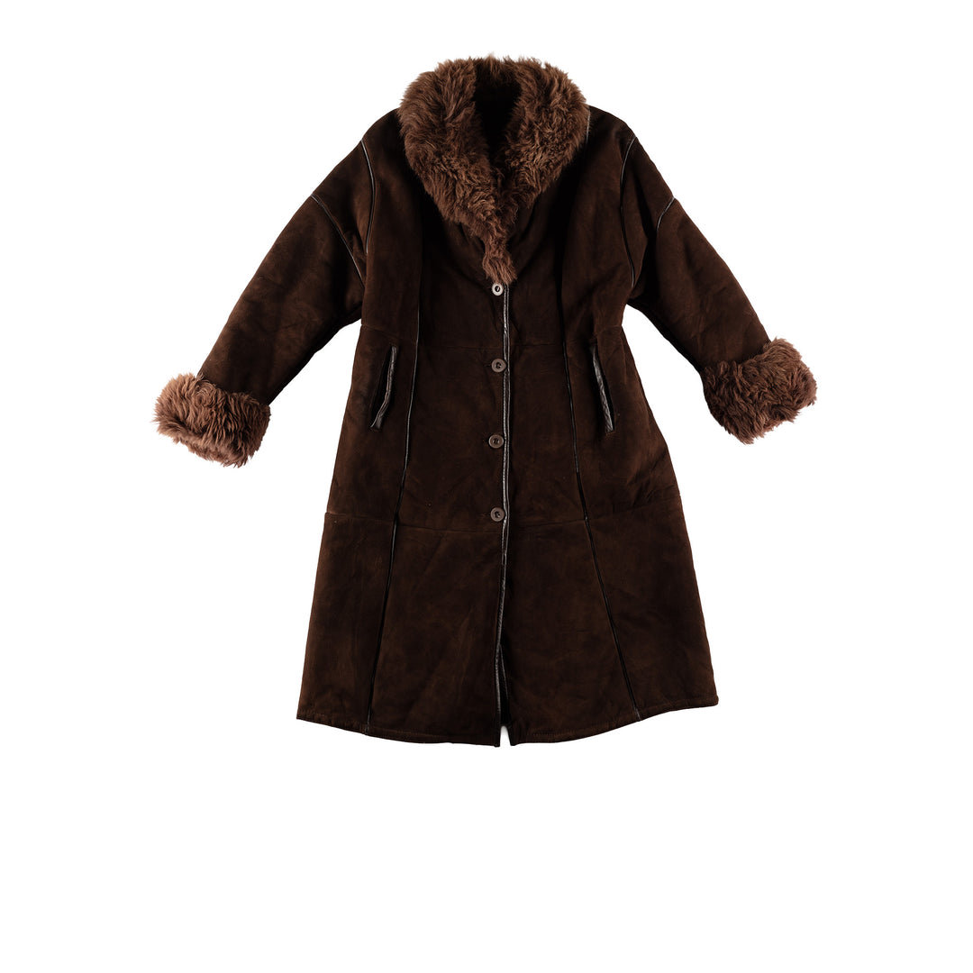 Vintage 70's Women Sheepskin Coat in BrownMN684