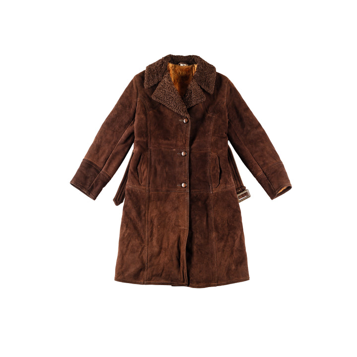 Vintage 70's Women Sheepskin Coat in BrownMN316