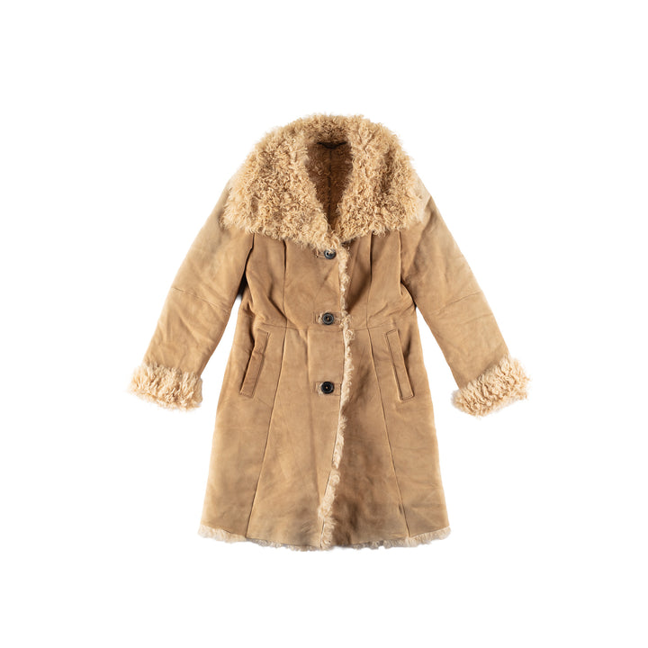 Vintage 70's Women Sheepskin Coat in BeigeMN628
