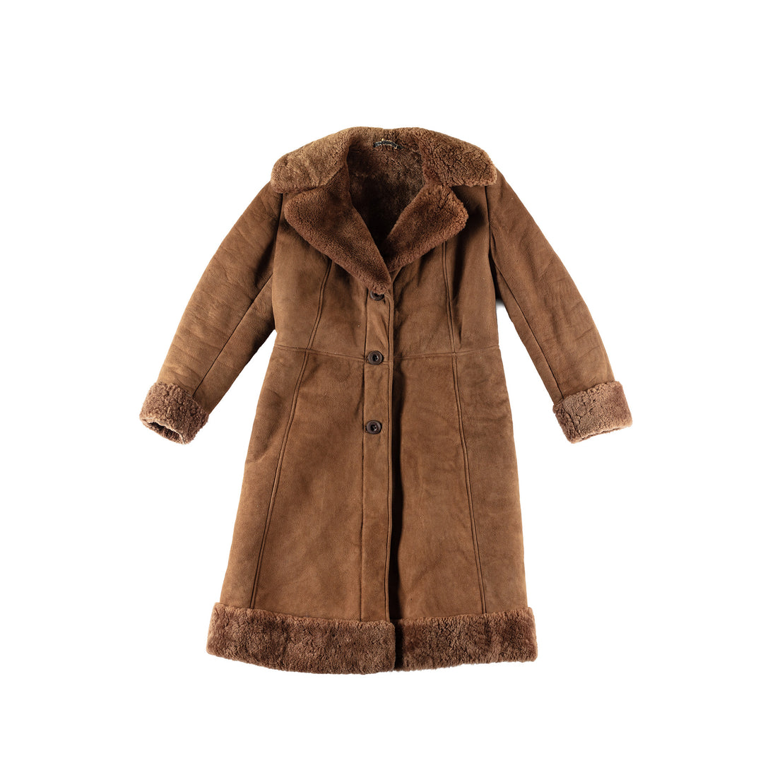 Vintage 70's Women Sheepskin Coat in BrownMN449