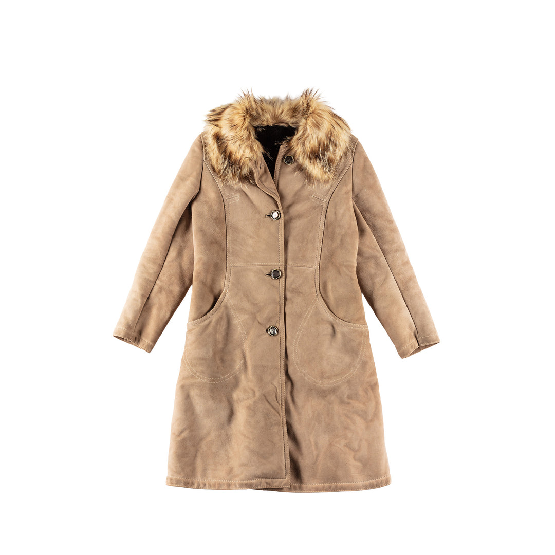 Vintage 70's Women Sheepskin Coat in BrownMN626