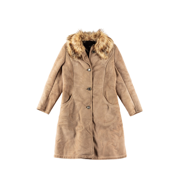Vintage 70's Women Sheepskin Coat in BrownMN626