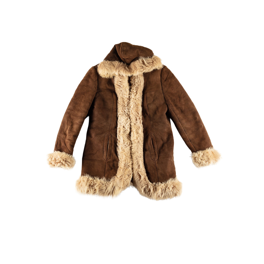 Vintage 70's Women Sheepskin Coat in BrownMN480