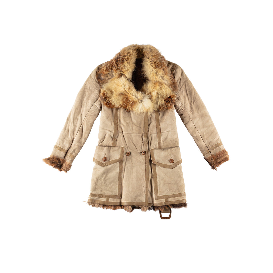 Vintage 70's Women Sheepskin Coat in BeigeMN623