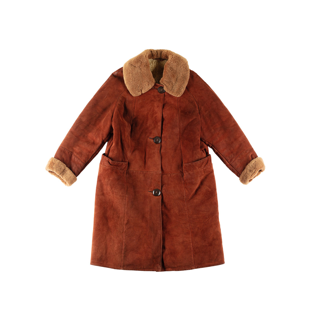 Vintage 70's Women Sheepskin Coat in BrownMN768