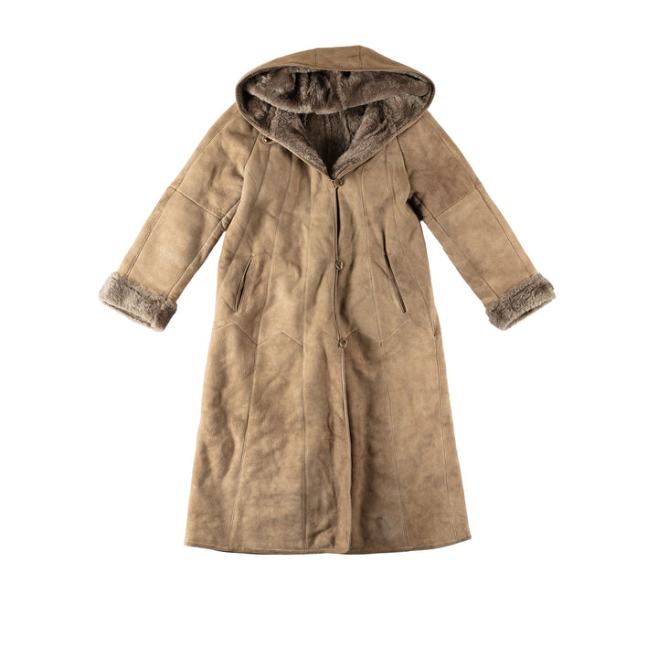 Vintage 80's Women Sheepskin Coat in BeigeMN550