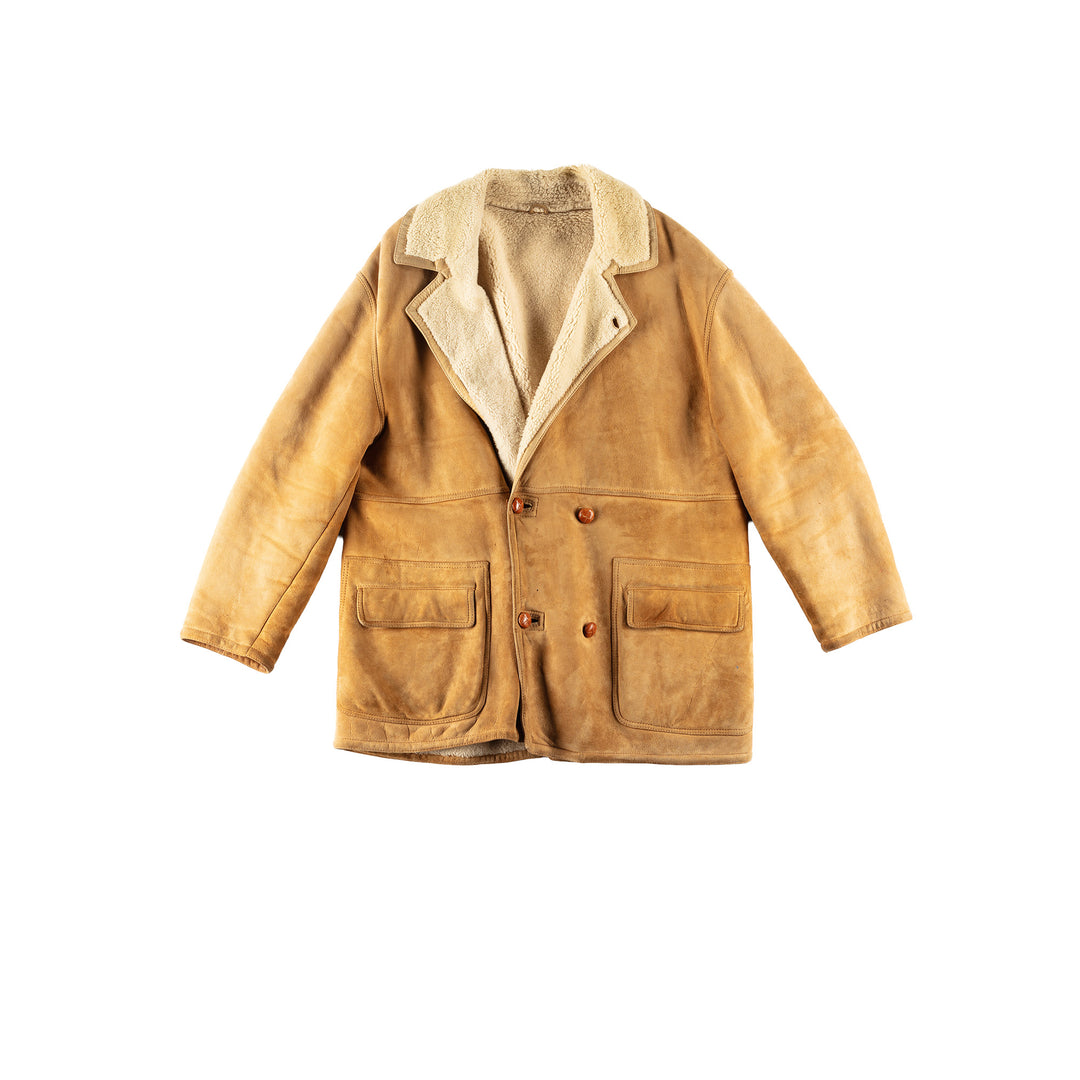 Vintage 70's Men Sheepskin Coat in BrownVN772