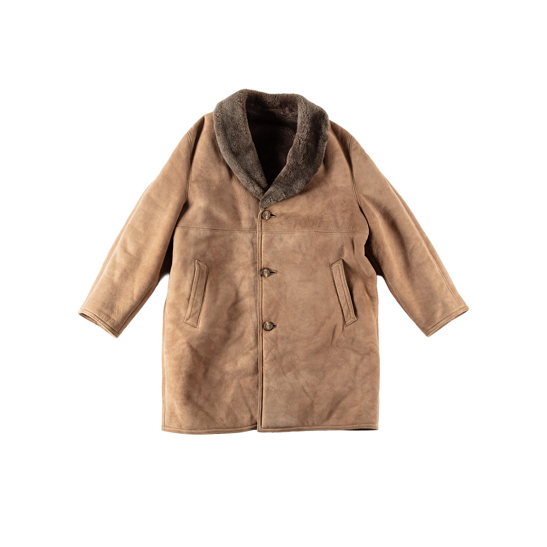 Vintage 70's Men Sheepskin Coat in BeigeVN525