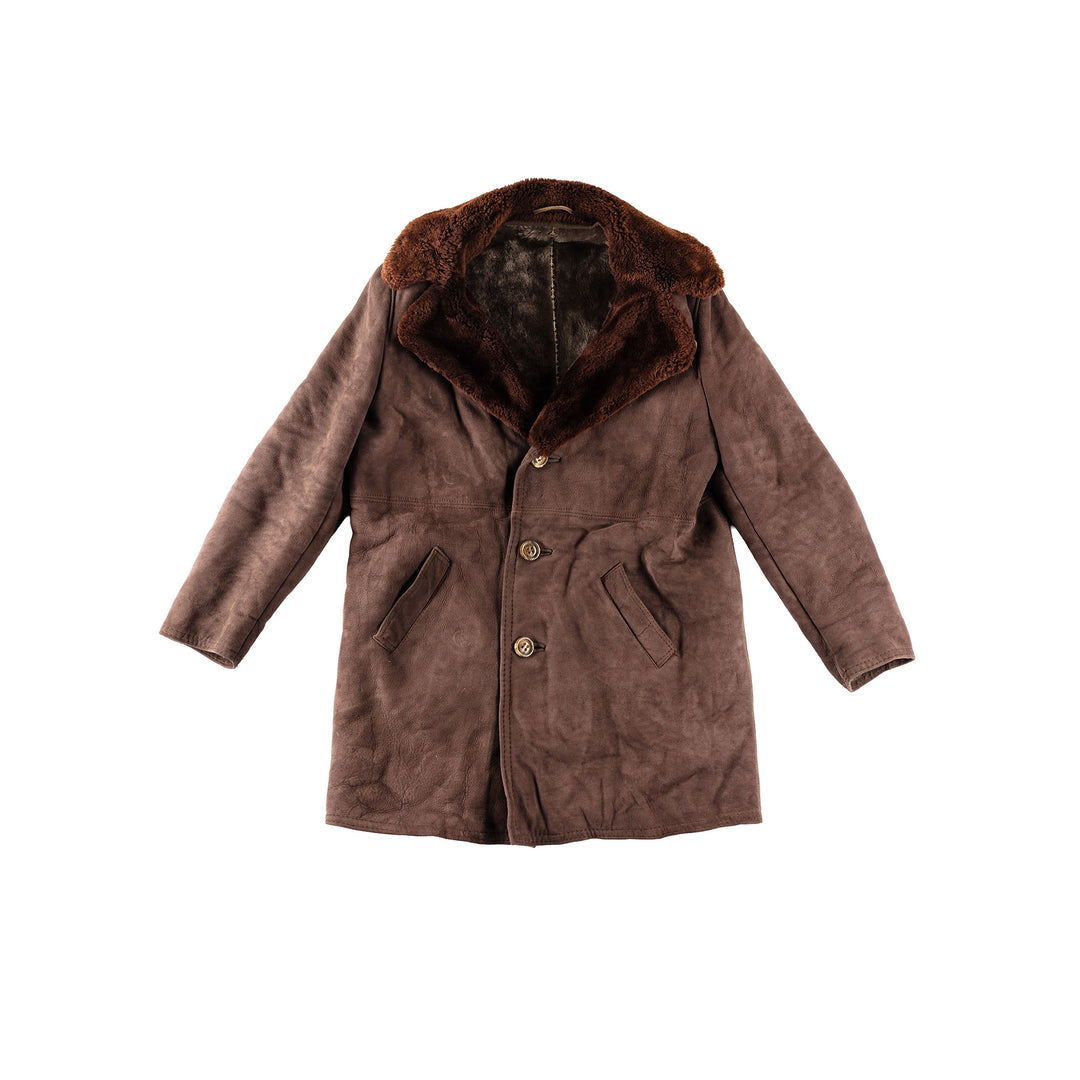 Vintage 70's Men Sheepskin Coat in BrownVN320
