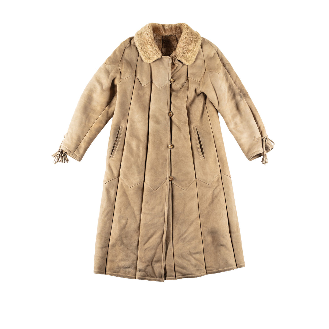Vintage 80's Women Sheepskin Coat in BeigeMN648