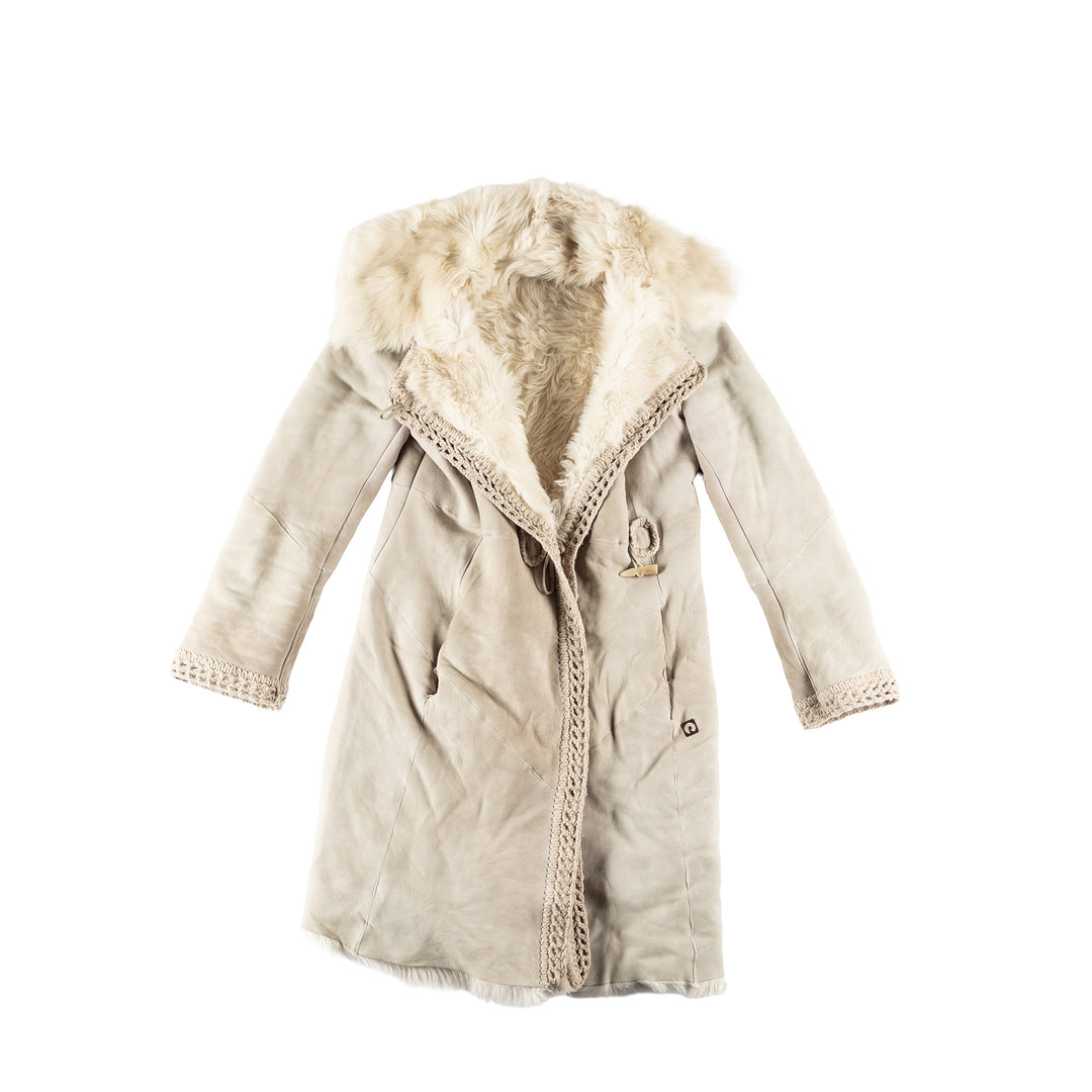 Vintage 70's Women Sheepskin Coat in BeigeMN326