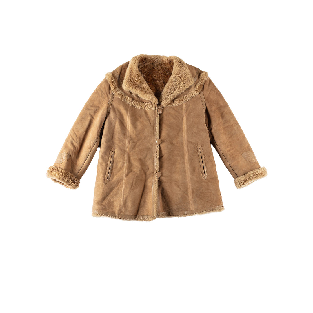 Vintage 70's Women Sheepskin Coat in BrownMN572