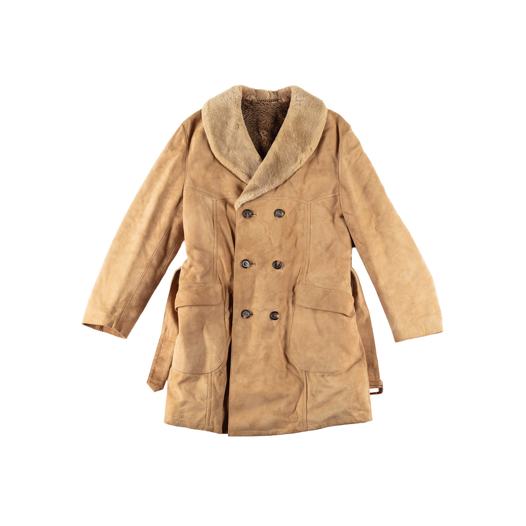 Vintage 70's Men Faux Sheepskin Coat in BeigeVN562