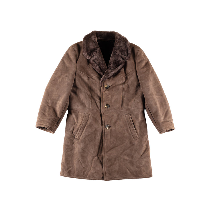 Vintage 70's Men Sheepskin Coat in BrownVN745
