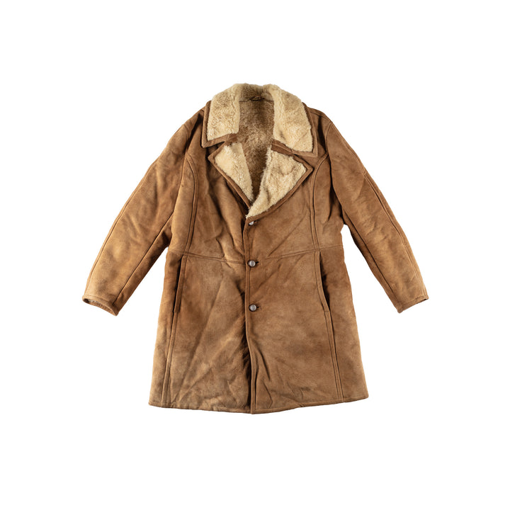Vintage 80's Men Sheepskin Coat in BrownVN555