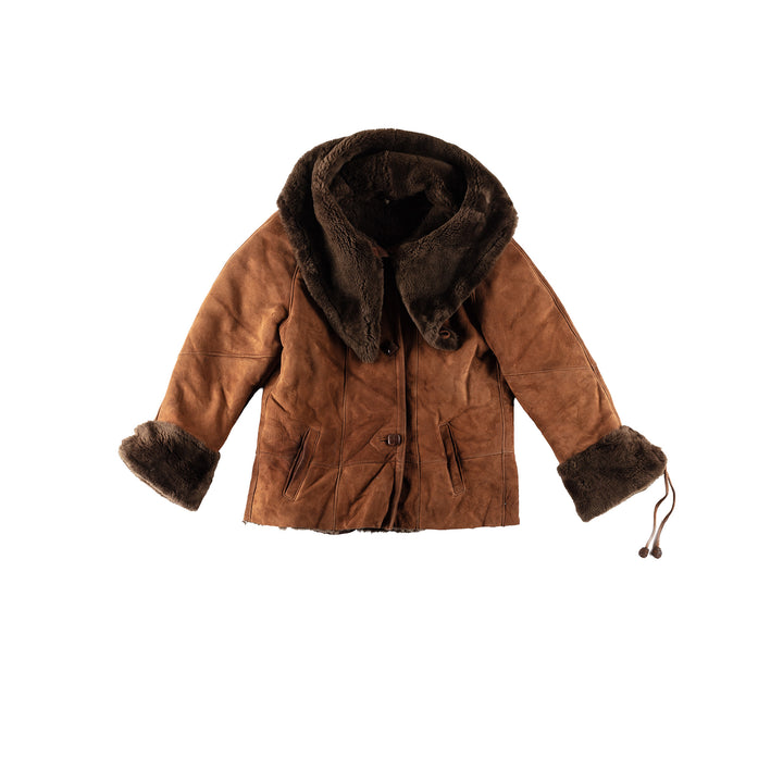 Vintage 70's Women Sheepskin Coat in BrownMN469