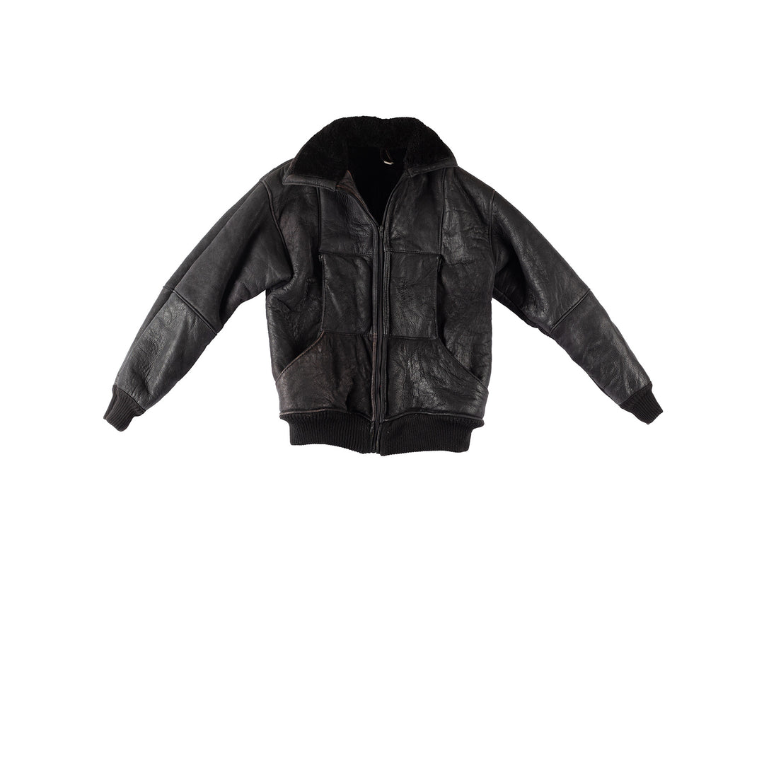 Vintage 90's Men Sheepskin Jacket in BlackVN284