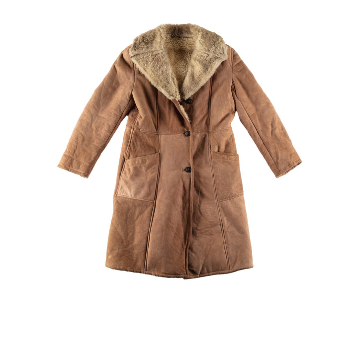 Vintage 70's Women Sheepskin Coat in BrownMN682