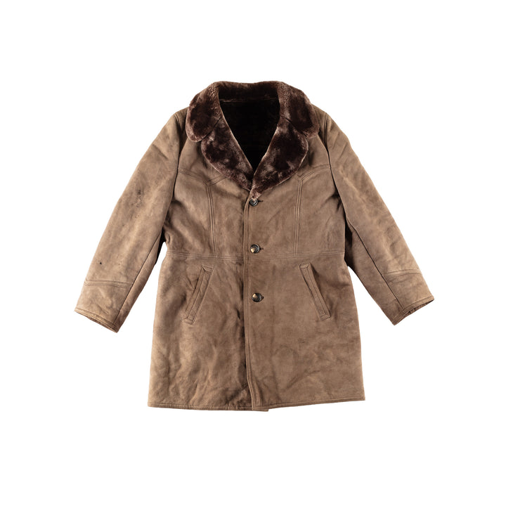 Vintage 70's Men Sheepskin Coat in BrownVN654